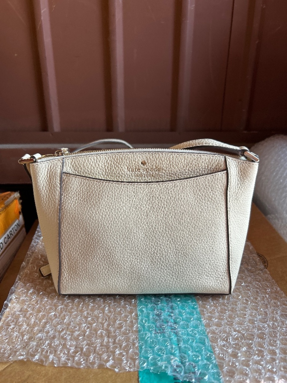 Kate Spade New York Leather Crossbody Bag Bone White